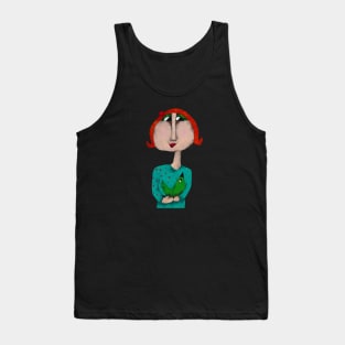 Ginger lady and emerald green bird Tank Top